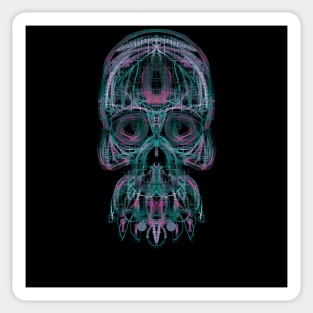 Electroluminated Skull - Short Circuit Sticker